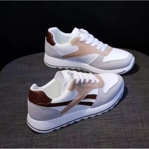 Women's Colorblock Lace Up Lucky Girl Sneakers, Casual & Versatile Low Top Running Shoes